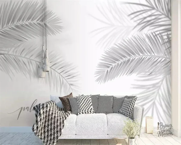 Papier peint avec motifs de palmiers pour salle à manger