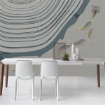 Papier peint panoramique poisson décoratif pour intérieur