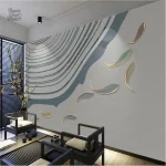Motif de poisson en papier peint panoramique pour la décoration