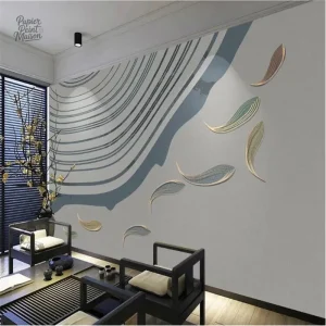 Motif de poisson en papier peint panoramique pour la décoration