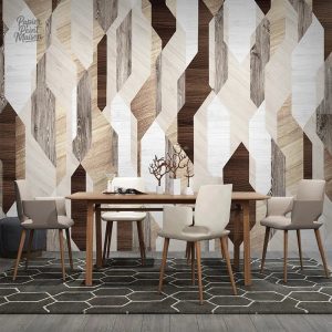 Papier peint parement bois design contemporain