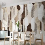 Revêtement mural géométrique en imitation bois