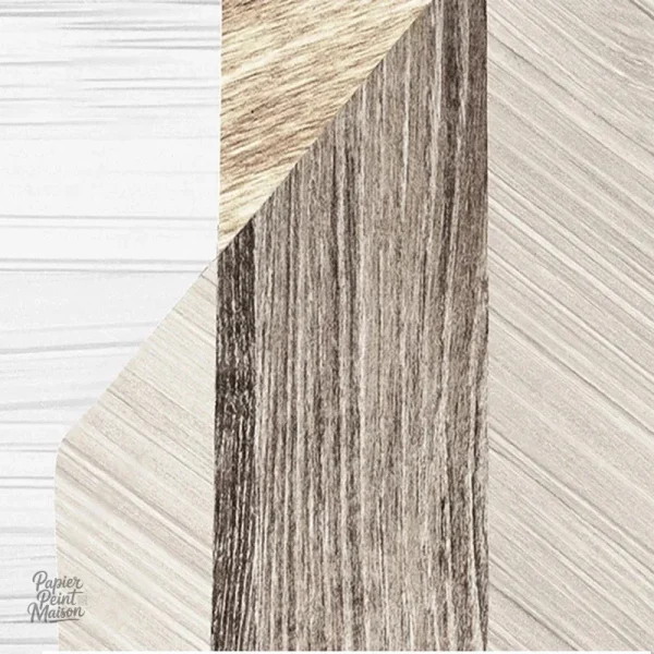 Papier peint décoratif style géométrique bois