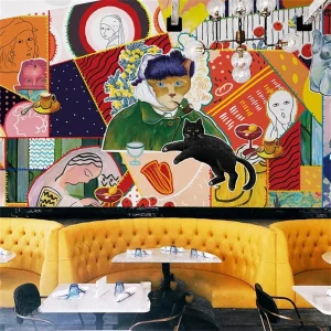 Papier Peint Abstrait pour Restaurant