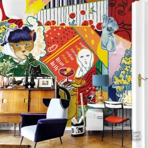 Papier Peint de Style Abstrait pour Décoration Intérieure