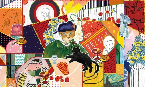 Décorations Murales Abstraites pour Restaurants Modernes