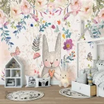 Papier peint petite fille pour chambre douce et colorée