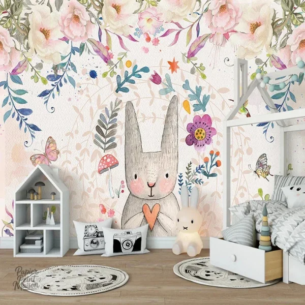 papier-peint-petite-fille-1 Papier peint petite fille pour chambre douce et colorée