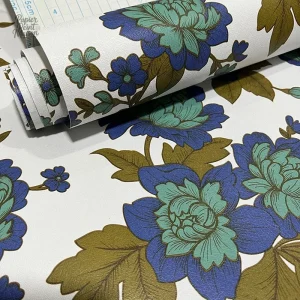 Papier peint floral avec motifs de petites fleurs colorées