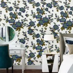 Papier peint à motifs fleuris, parfait pour une décoration moderne