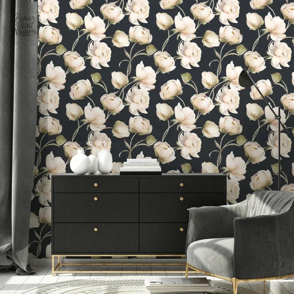 Papier peint design floral pour intérieur