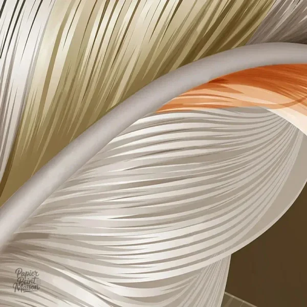 Papier peint inspiré des plumes, style moderne et chic