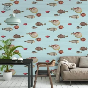 Papier peint décoratif motif poisson