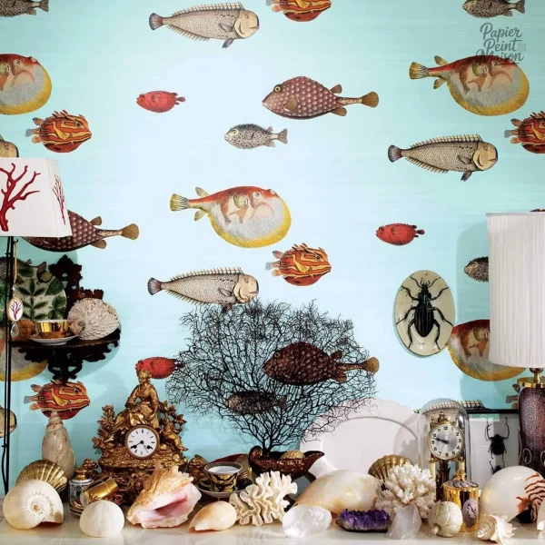 Motif poisson élégant en papier peint