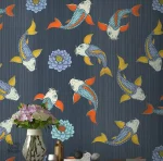 Papier peint décoratif sur le thème des poissons asiatiques