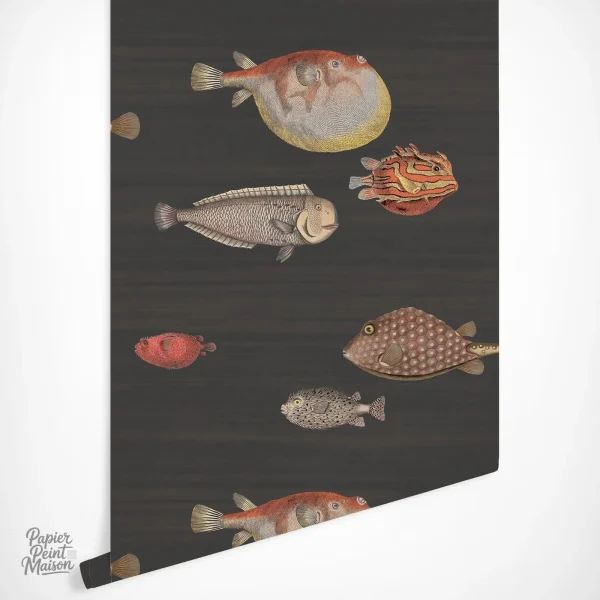 Design de poissons colorés sur papier peint