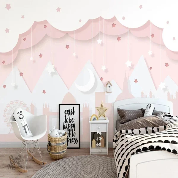 Papier peint enfant coloré pour chambre à coucher