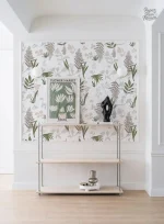 Papier peint tendance pour salle de bain naturelle