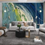 Papier peint 3D pour salon avec effet réaliste