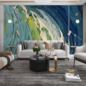 Papier peint 3D pour salon avec effet réaliste