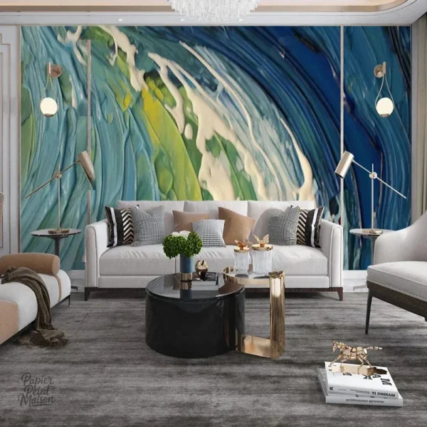 Papier peint 3D pour salon avec effet réaliste