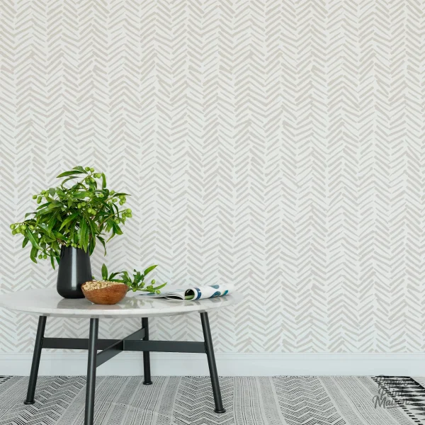 Papier peint salon scandinave avec textures douces