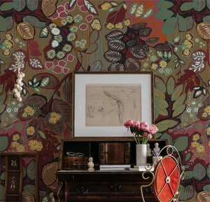 Papier peint vintage au design floral raffiné et élégant