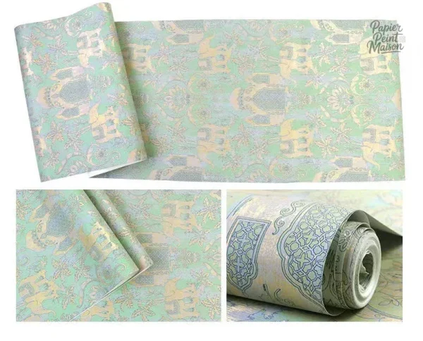 Élégance du Taj Mahal en papier peint vintage