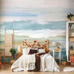 Papier peint décoratif inspiré de l'océan et des plages
