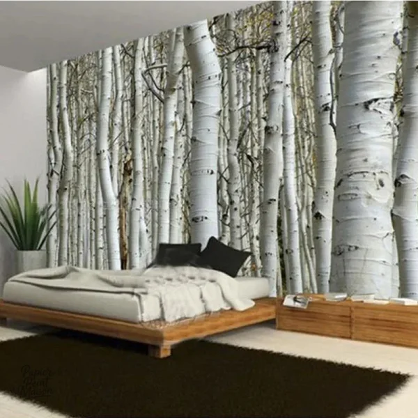 Design naturel de tronc d'arbre en papier peint