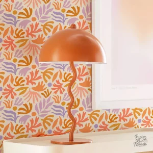 Papier peint moderne avec touches de vert et bleu