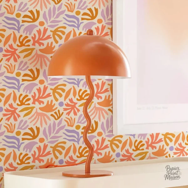 Papier peint moderne avec touches de vert et bleu