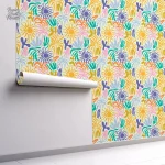 Papier peint artistique avec motifs végétaux abstraits