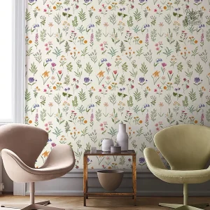 Papier peint végétal beige, design naturel et élégant
