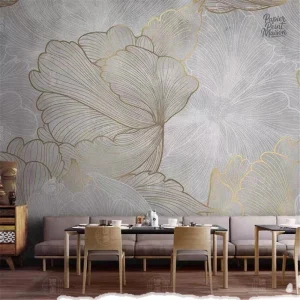 Papier peint végétal pour chambre, design naturel