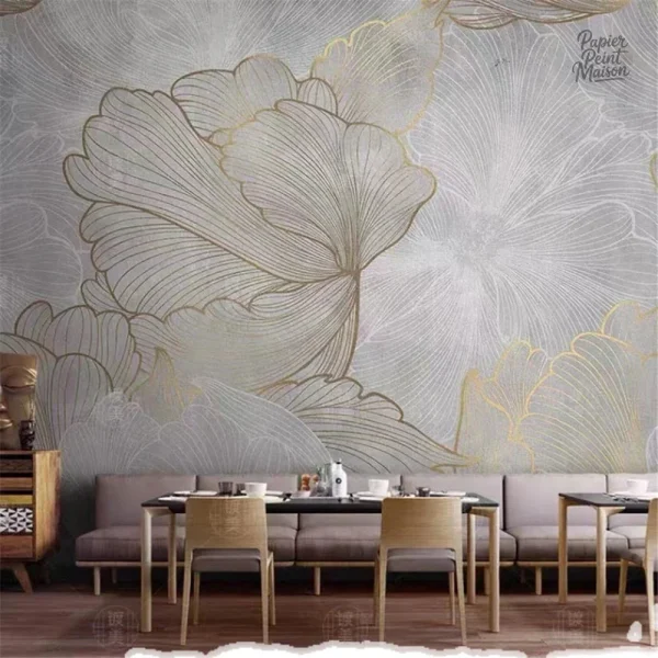 Papier peint végétal pour chambre, design naturel
