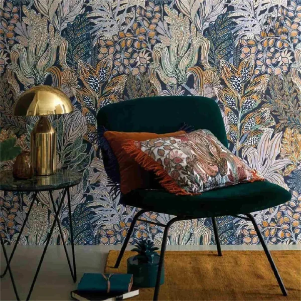 Design végétal raffiné en papier peint haut de gamme
