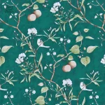 Papier peint motif feuillage vert pour décoration intérieure