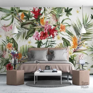 Design de papier peint inspiré de la nature, style végétal
