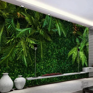 Variations de papier peint en motifs de verdure, ambiance fraîche