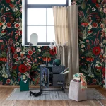 Papier peint vintage fleurs, design élégant et intemporel