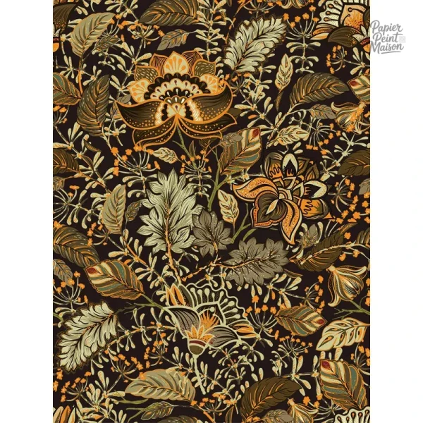 Papier peint vintage fleuri au design élégant