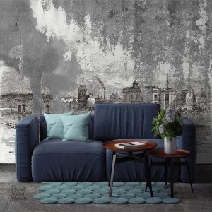 Papier peint vintage industriel au style authentique