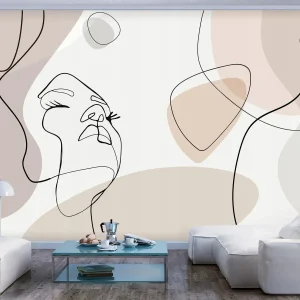 Papier peint visage abstrait pour décoration intérieure