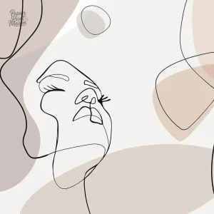Motif abstrait de visage, design moderne pour murs