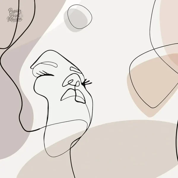 Motif abstrait de visage, design moderne pour murs