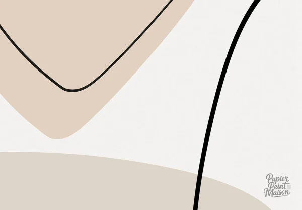 Papier peint artistique avec visages stylisés en couleur