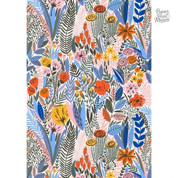 Papier peint à motifs floraux pour une décoration intérieure