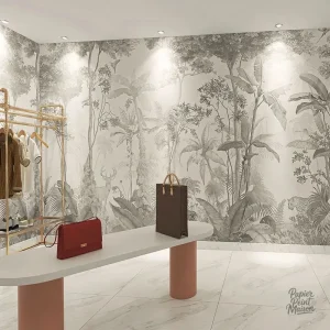 Papier peint jungle avec motifs tropicaux luxuriants