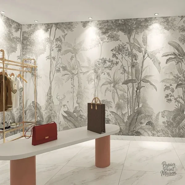 papiers-peints-jungle-1 Papier peint jungle avec motifs tropicaux luxuriants